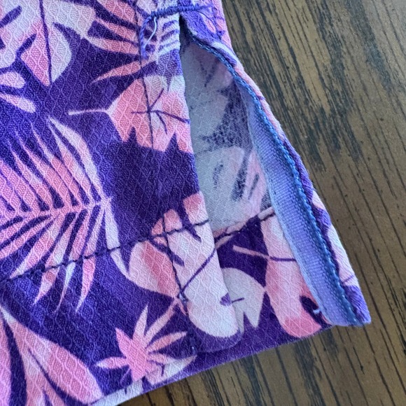 Tommy Bahama IslandZone Monstera Men LRG Purple Pink Silk Poly Coolmax Tropical - Picture 11 of 13